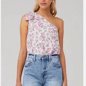 Cami NYC Bodysuit WT ronny floral one shoulder womens Pink (small) cocktail chic